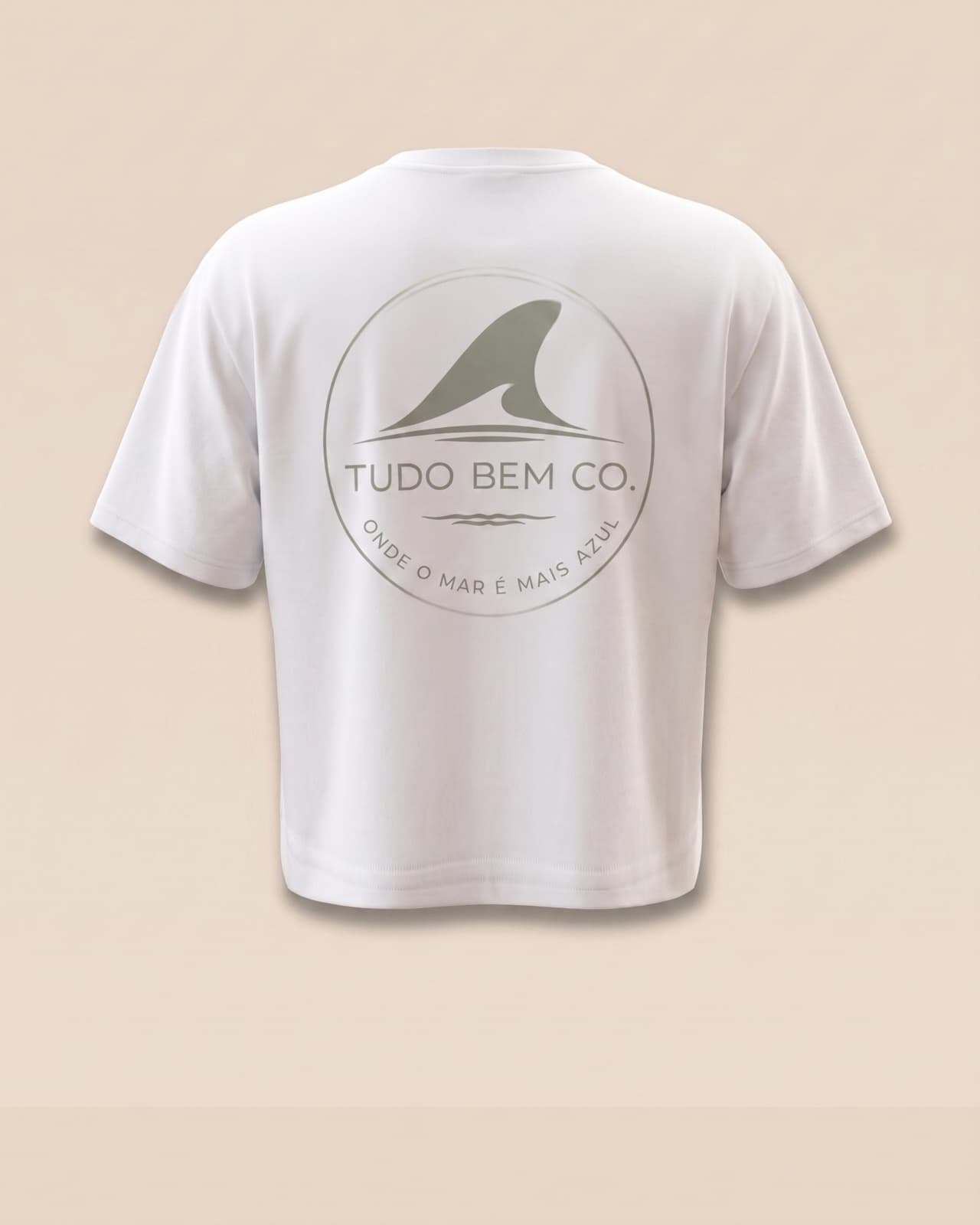 Coastal Crop Tee in white, front view on a soft neutral background